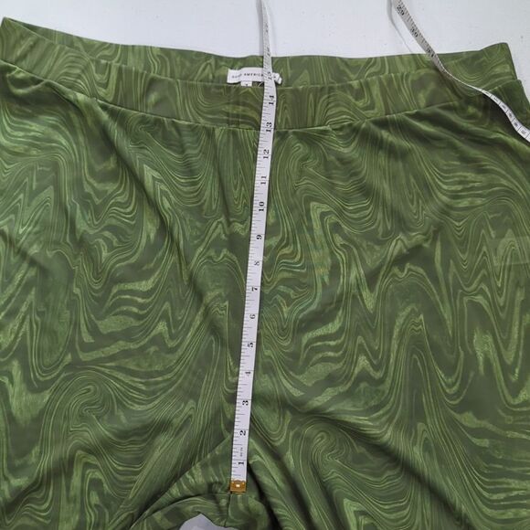 Good American Pants 4XL Green Sheer Bootcut Pesto Swirl Swim Coverup Size 7 - Picture 9 of 10